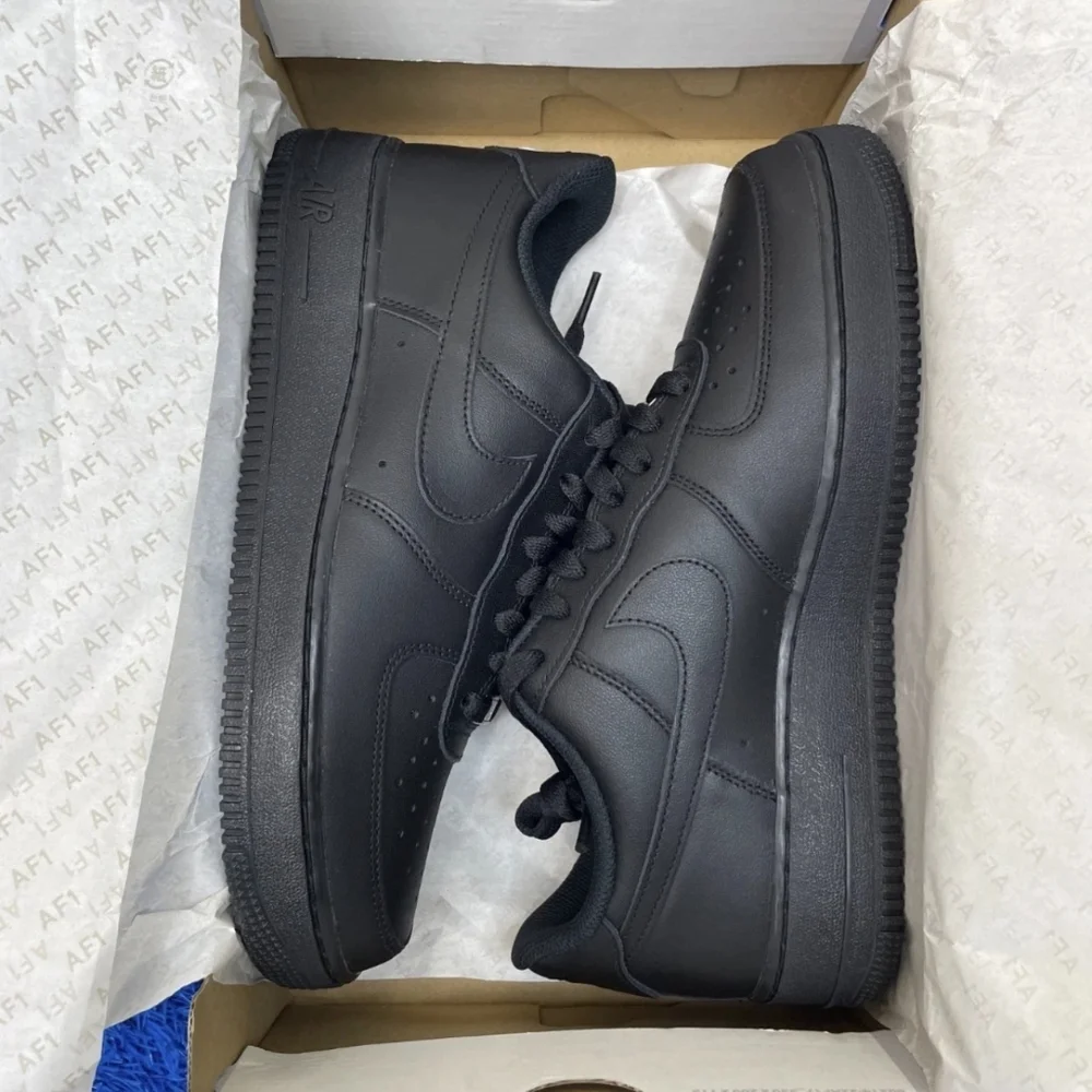 Women's Nike Air Force One '07 Low AF1 Triple Black New With Original Box